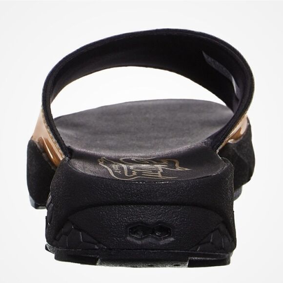 𝅺REEBOK Fury Slides Magic Hour Gold Black Size 5 - Picture 5 of 5